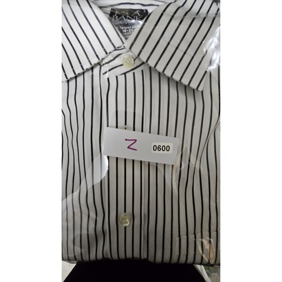 Men’s Jos. A. Bank Traveler’s Collection Black White Stripe Shirt - Size 16-35 - Picture 6 of 6